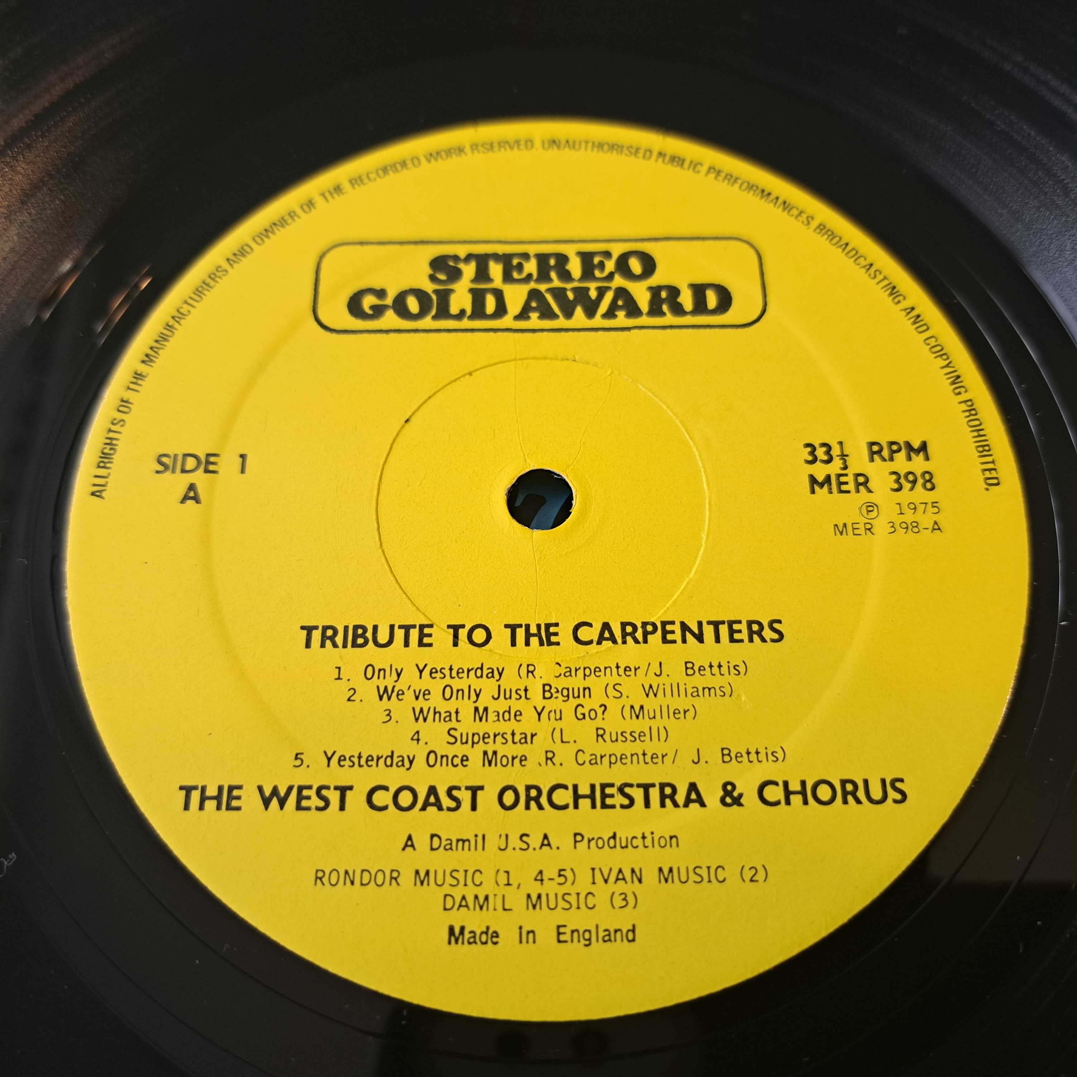 Płyta winylowa The West Coast Orchestra Tribute To The Carpenters