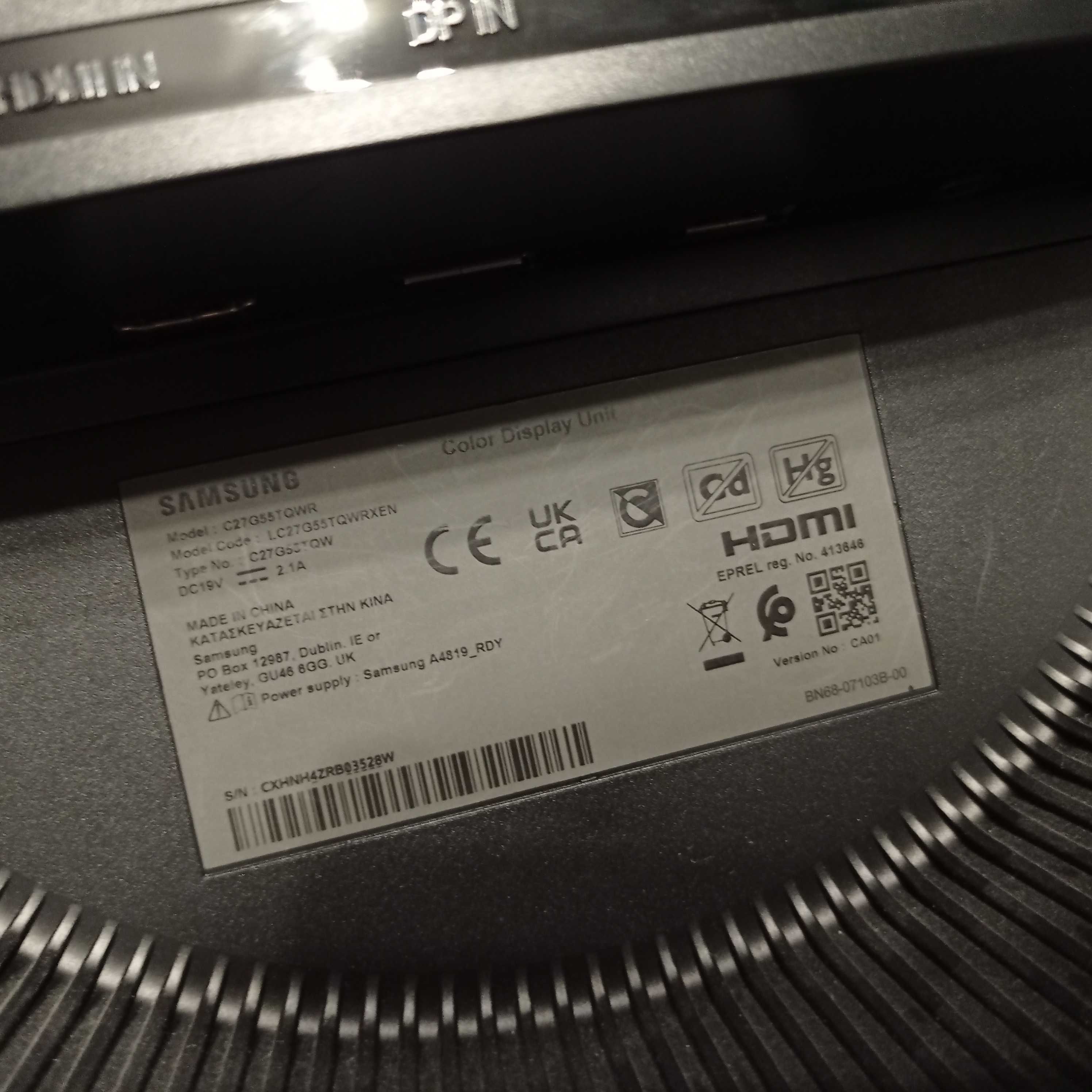 Monitor Samsung 27 cali Uszkodzony