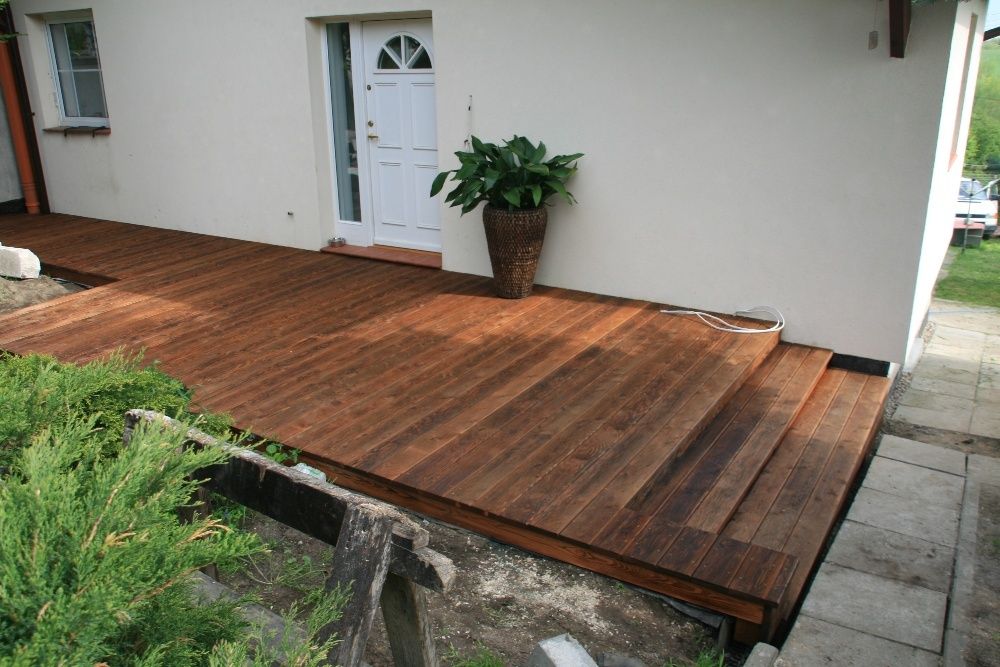 Deska tarasowa - modrzew 28mm gladka, ryfel, producent - 5 % rabatu