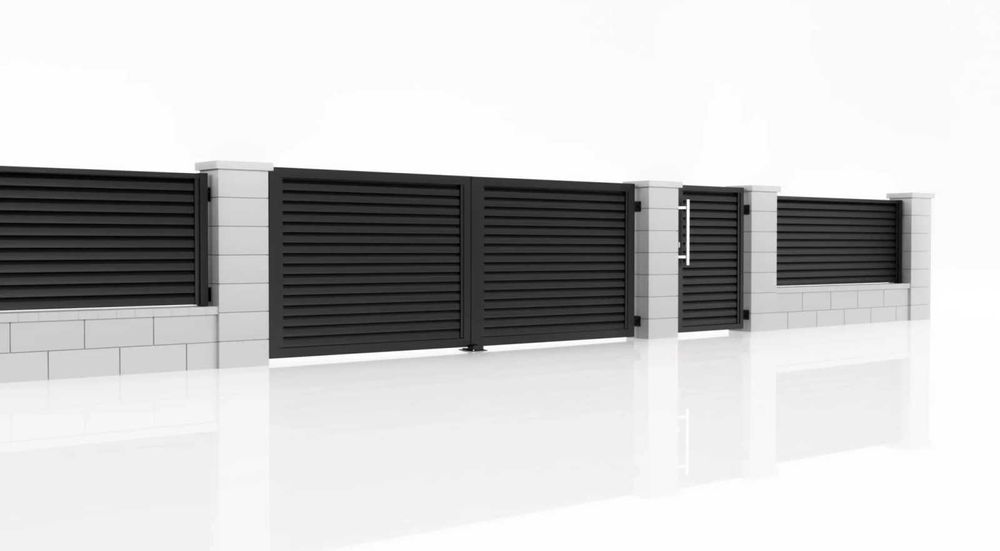 NOWOCZESNE Przęsło Żaluzja 200x100 Antracyt RAL 7016 System Ogrodzeń