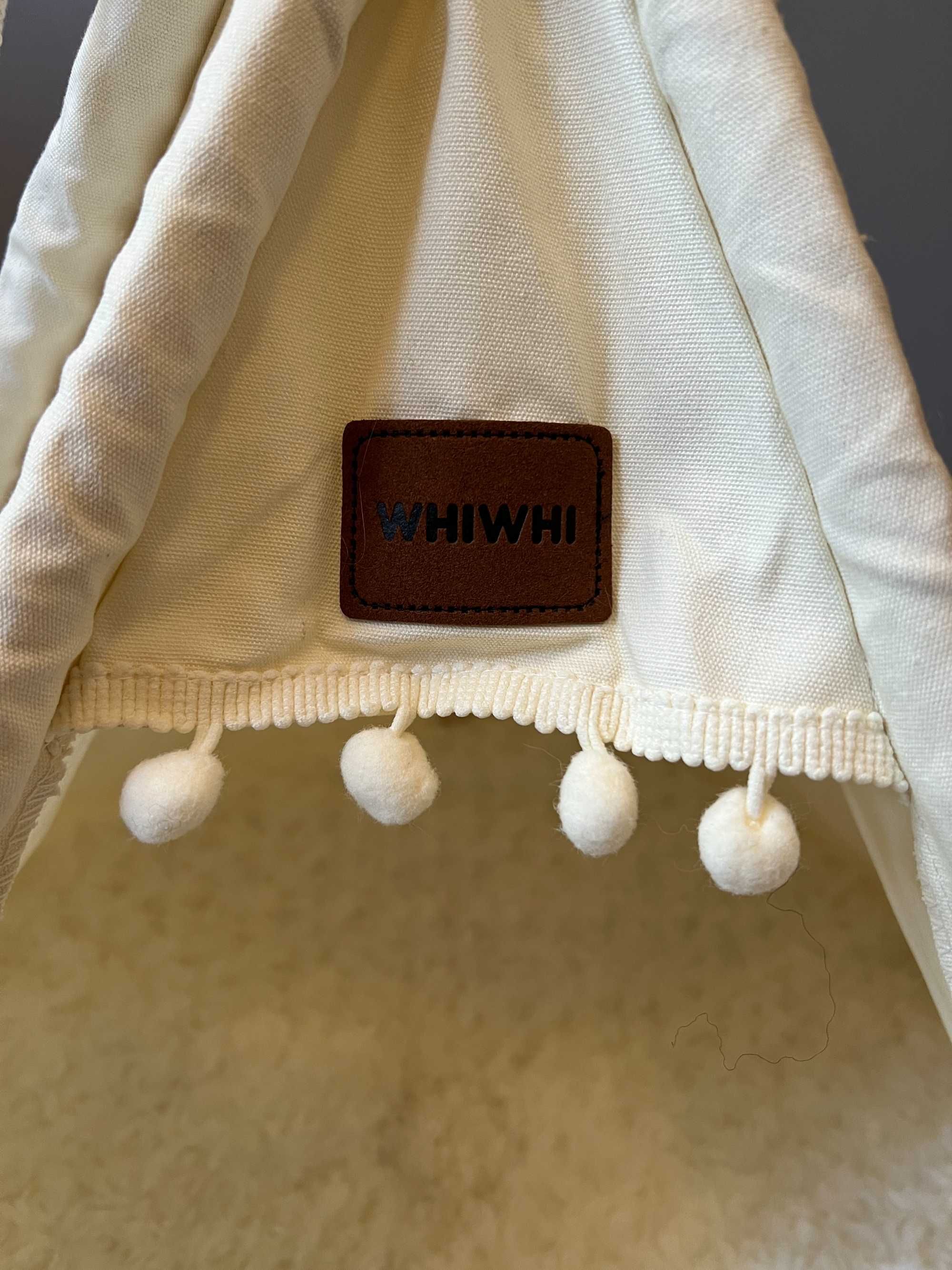 Namiot dla Psów Tipi z Grubą Poduszką, Legowisko dla Kota/Psa, WhiWhi