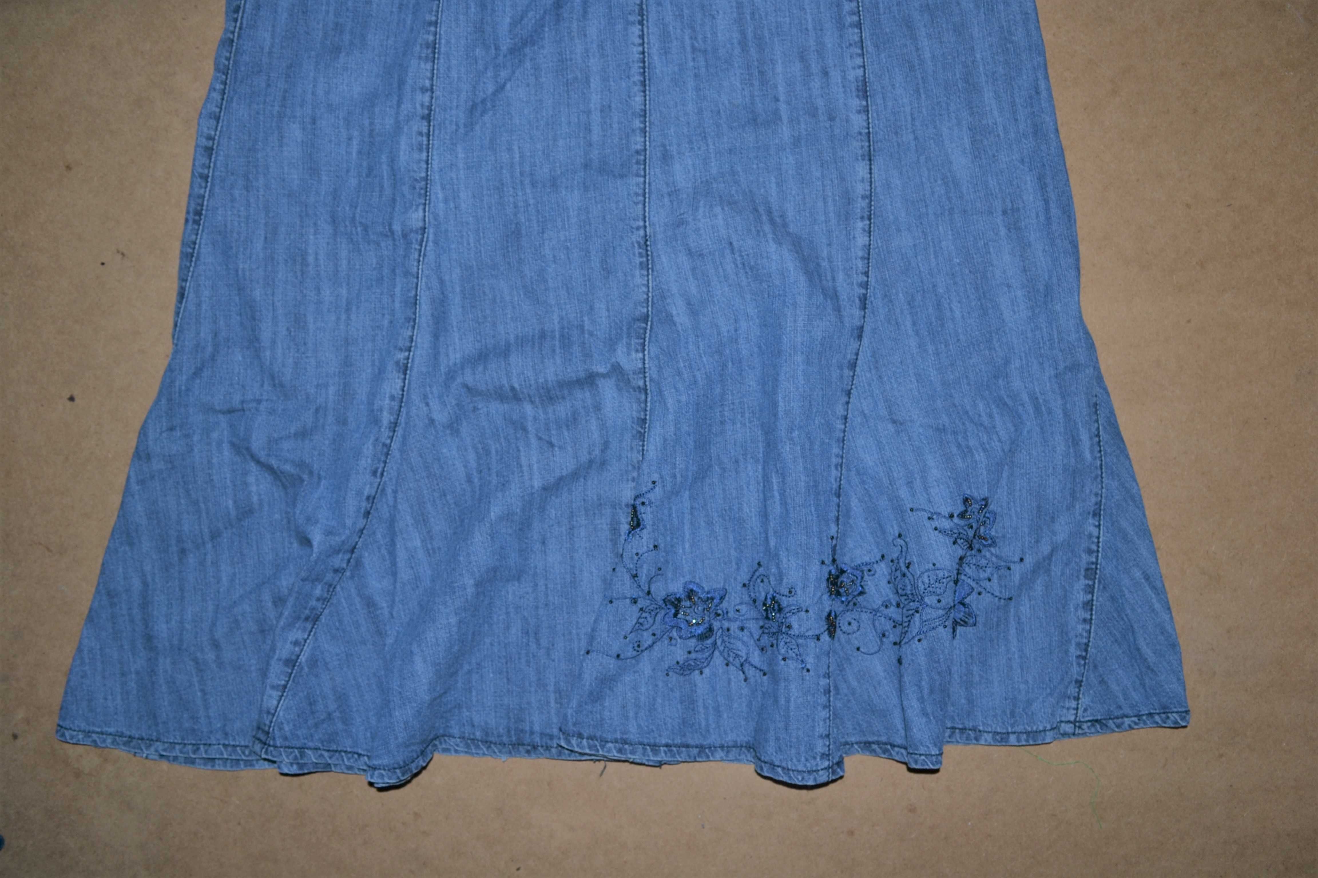 411^ DENIM spódnica cienki jeans  42/44