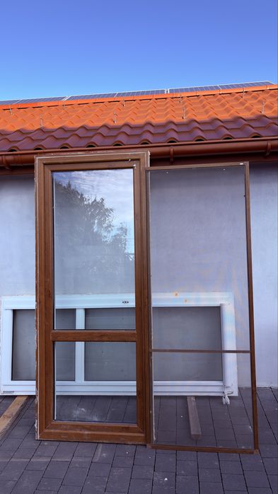 Okna z demontażu dwuszybowe złoty dąb