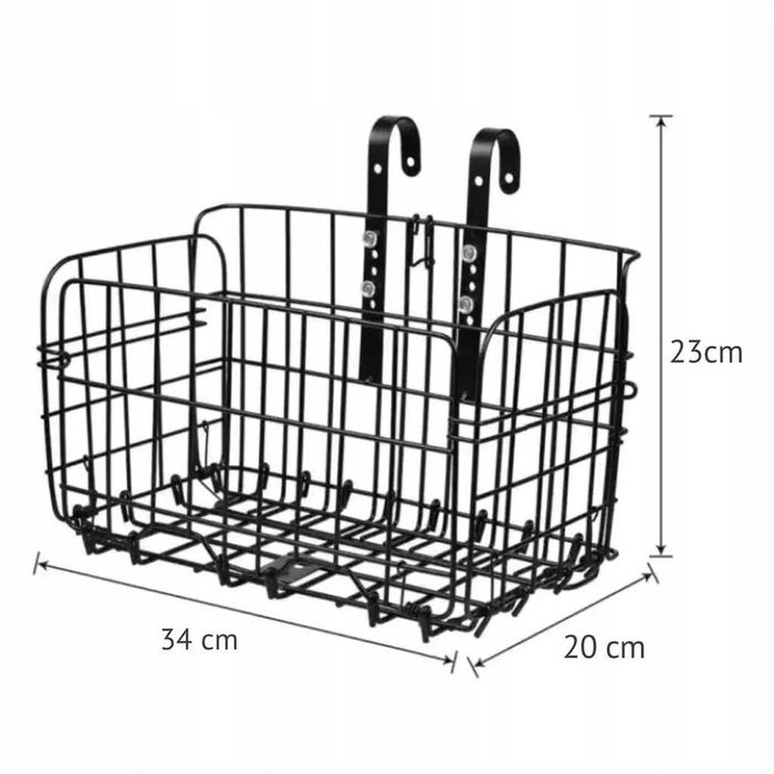 Koszyk Rowerowy na Kierownicę Roweru Metalowy Duży Składany + GRATIS !