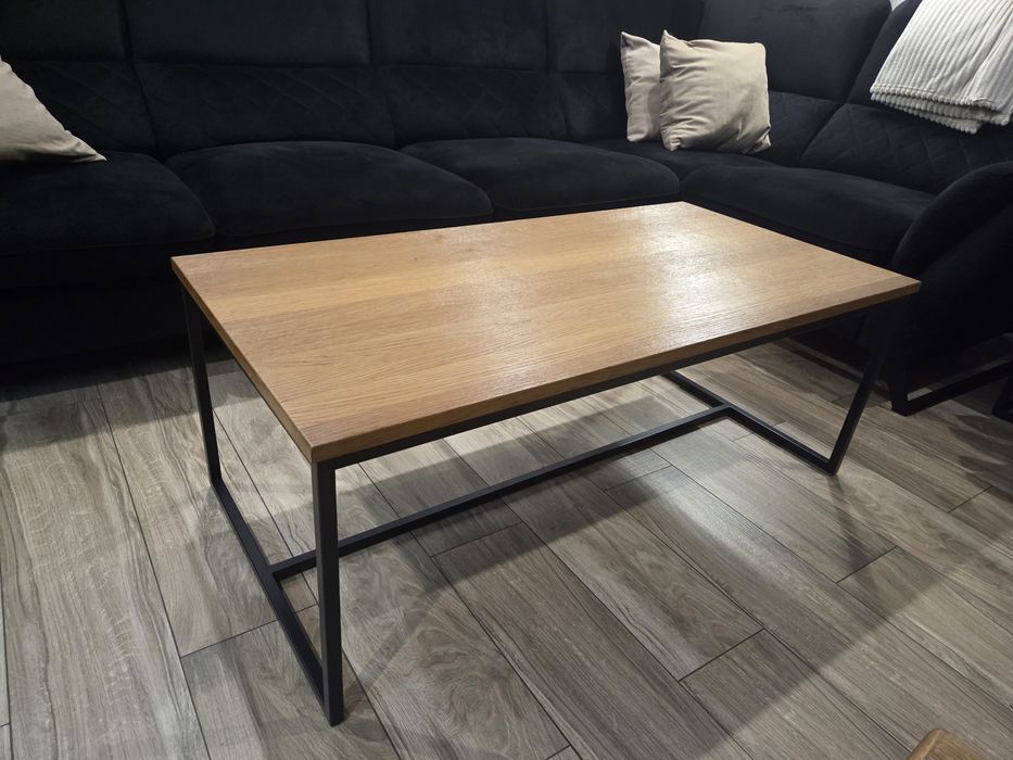 Stół stolik kawowy, seria LAGOS 120x60 dębowy fornir styl loft