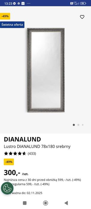 Piękne duże lustro