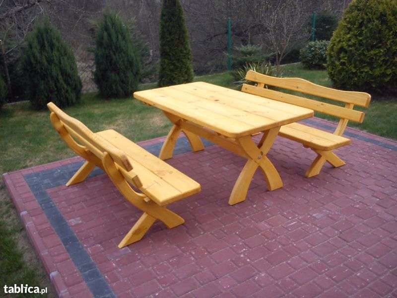 Meble ogrodowe stół 2 ławki grube i mocnena 6-8 osób WYSYŁKA