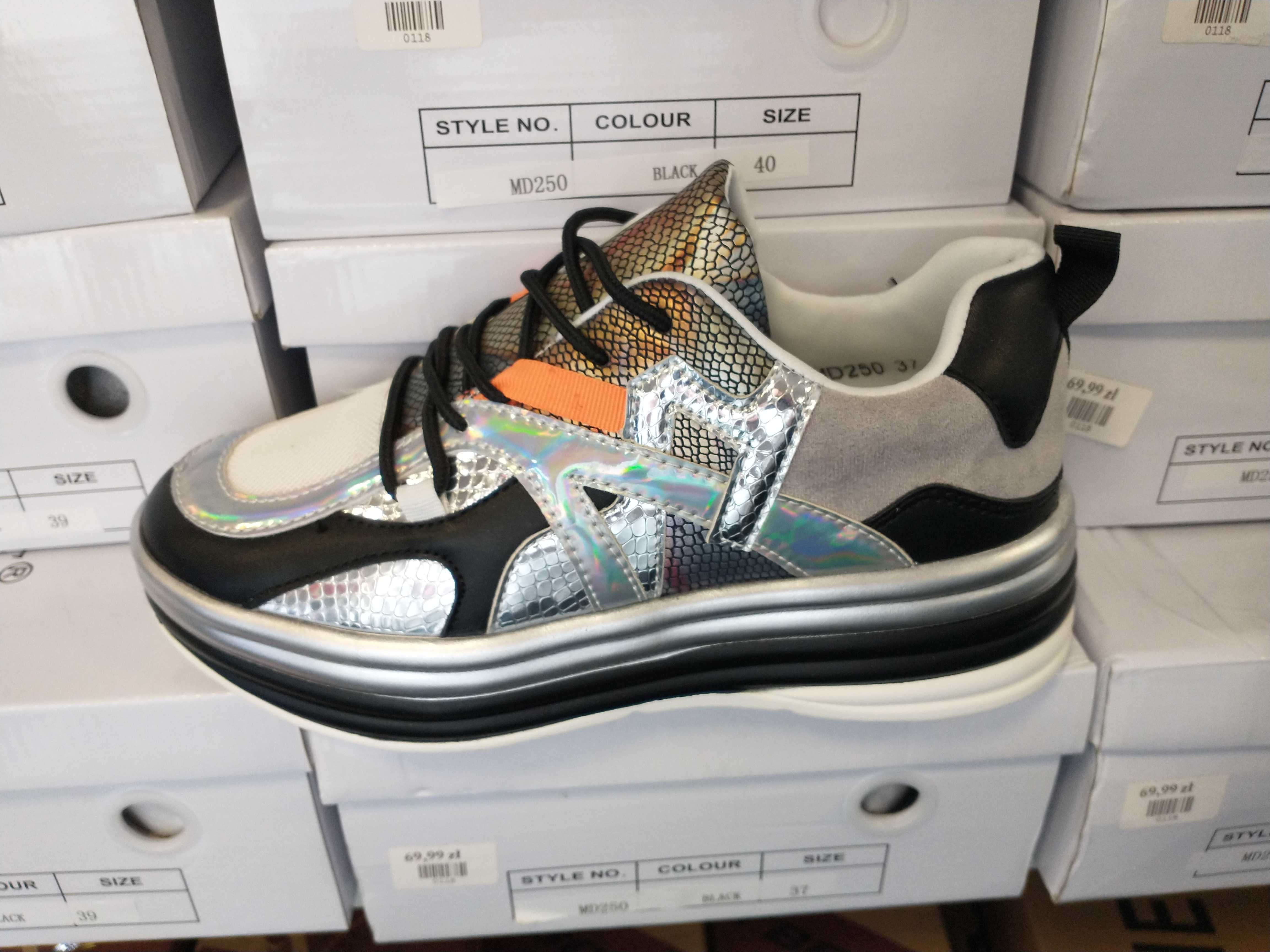 R. 39 nowe buty sportowe damskie młodzieżowe adidasy holo
