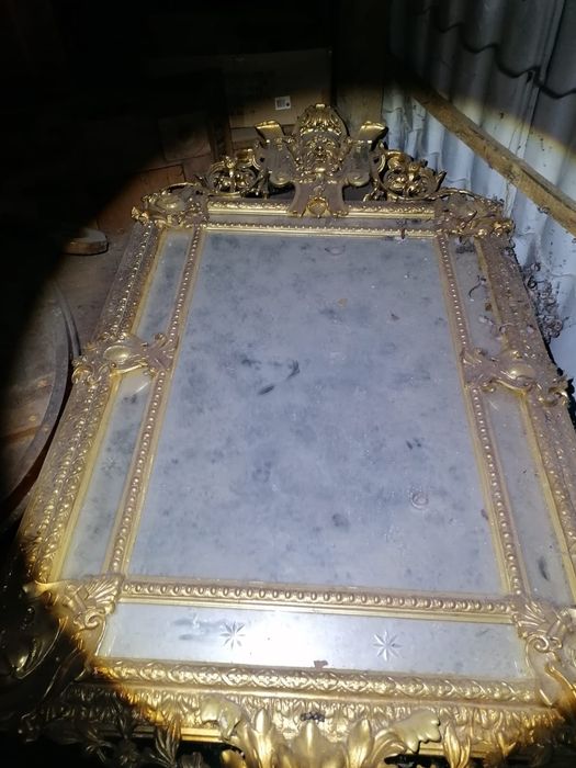 Przepiękne ogromne Pałacowe lustro w złoconej ramie