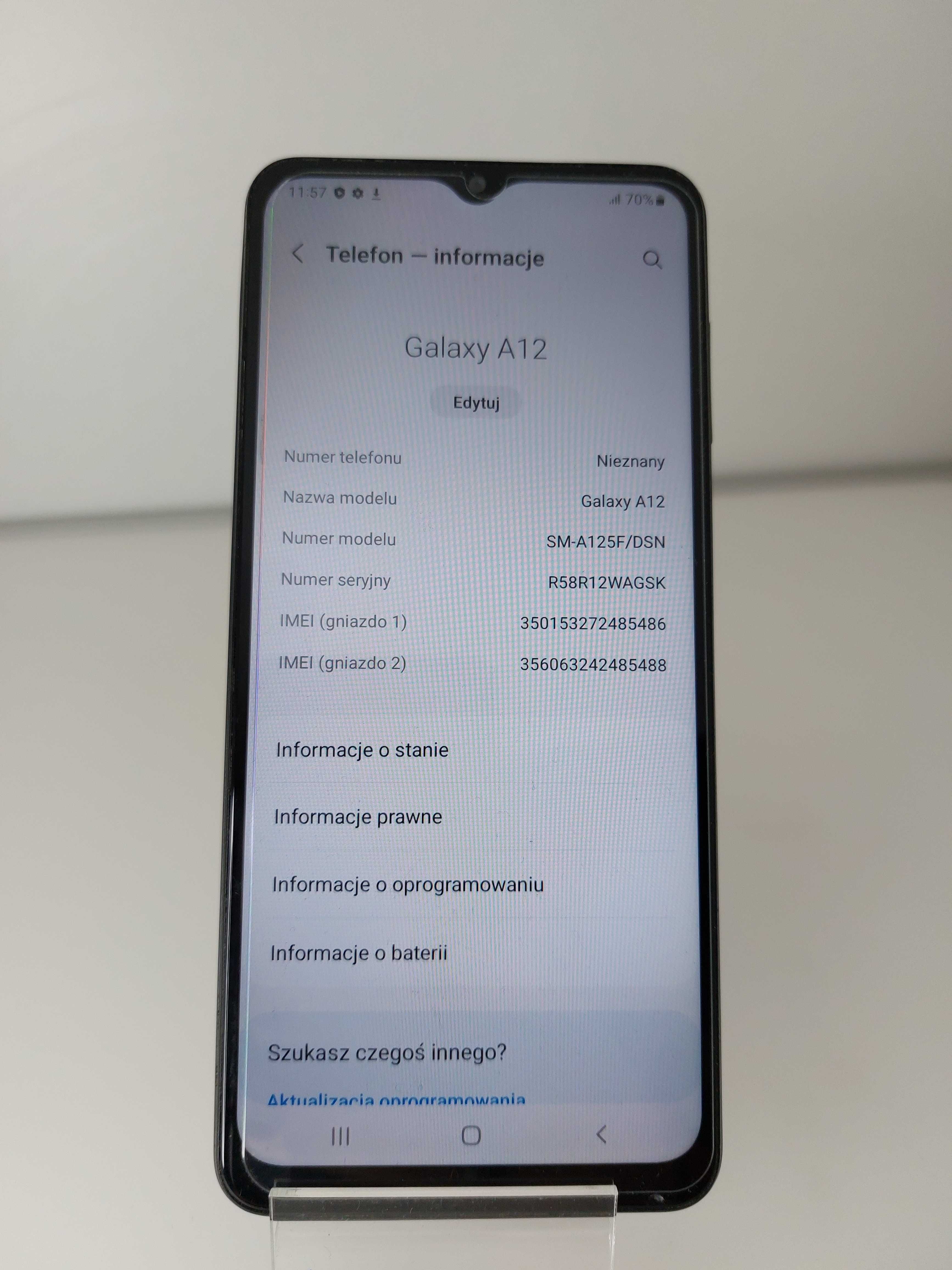 Smartfon Samsung Galaxy A12 4 GB / 64 GB 4G (LTE) czarny(989/23pszy)