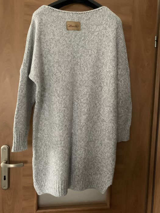 Sukienka szara włoska dzianina XL