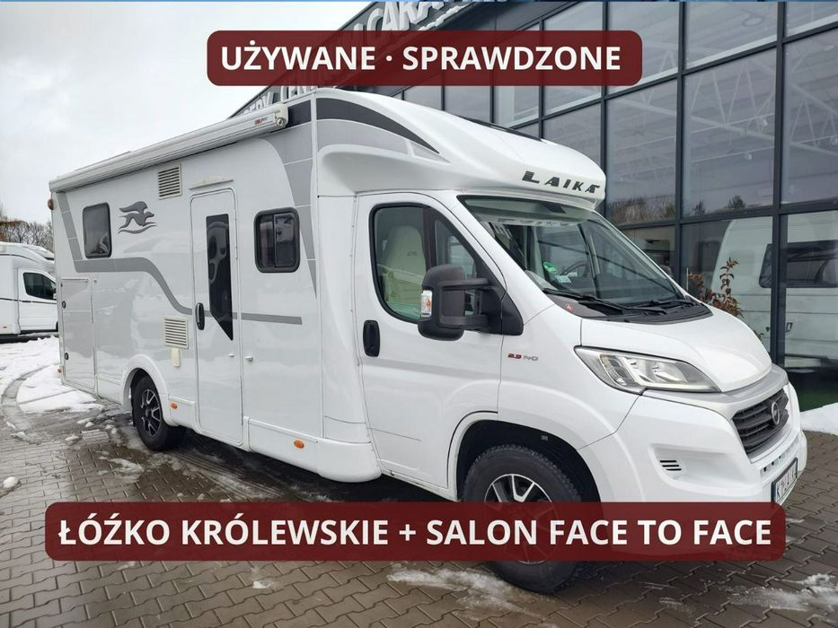 Laika Kosmo 512 - Komfortowa półintegra z łóżkiem królewskim  Od Ręki! Laika Kosmo 512 z łóżkiem małżeńskim i układem face to face!