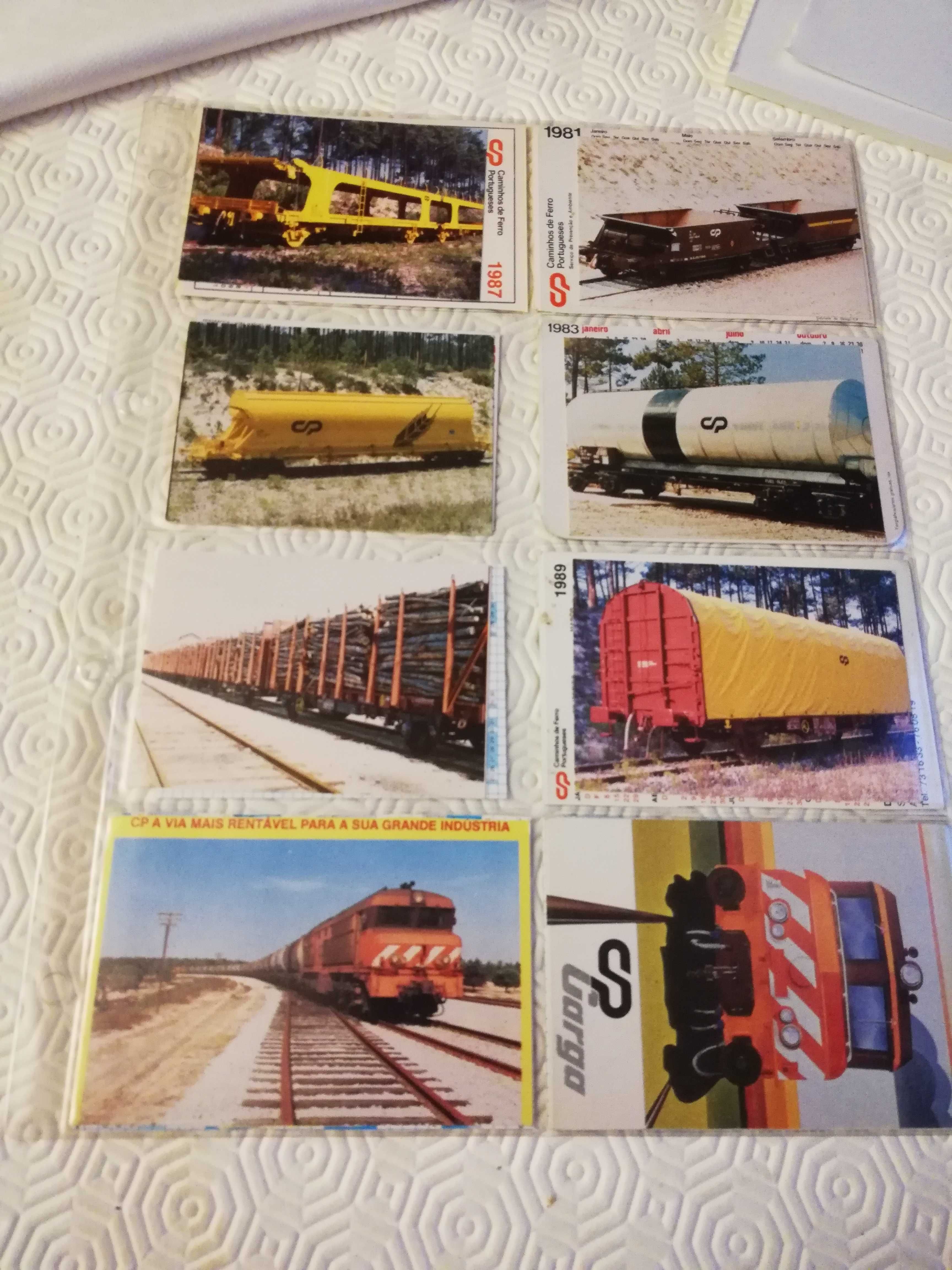 Coleção de calendários de bolso de  comboios e afins