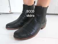 Ecco czarne skórzane buty botki skóra naturalna 39