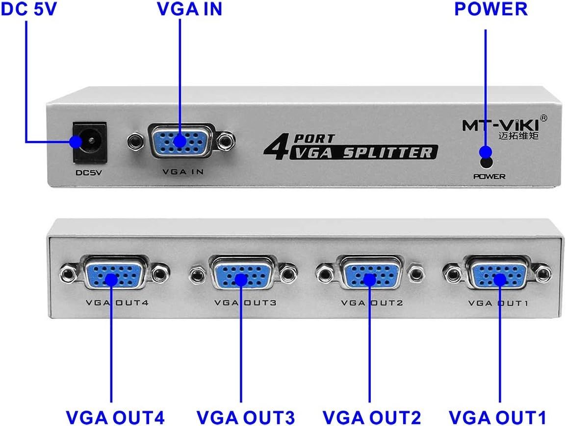Splitter Vga  Box z zasilaczem 4 porty