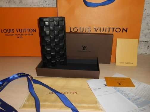 LOUIS VUITTON Duży Męski portfel na prezent, 100% skóra 55-004