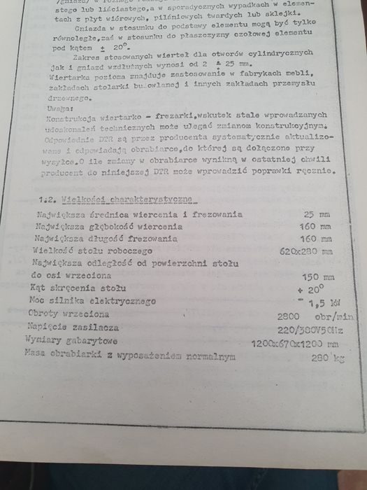 Wiertarko- frezarka Pemal typ DWLB-25