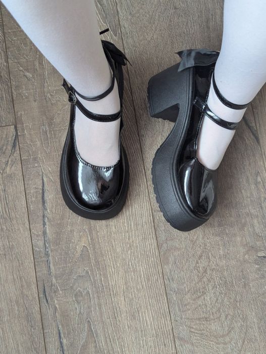 Туфлі на платформі глянцеві, мері джейн, лоліта.