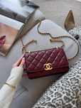 Сумка Chanel шкіра | бордова | золота фурнітура