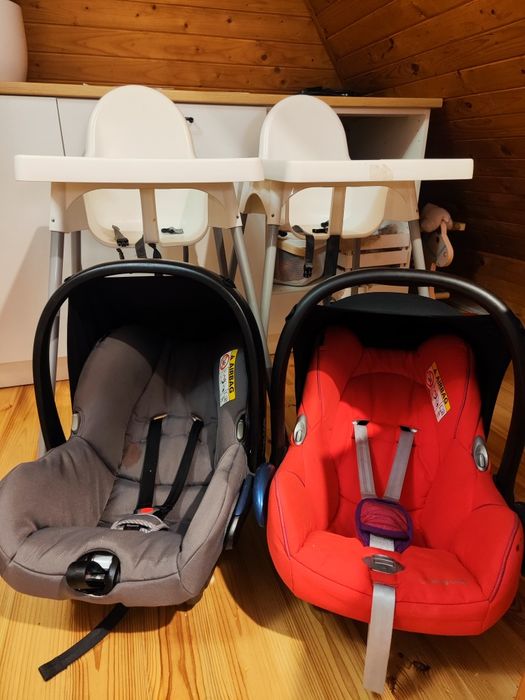 Nosidełka plus foteliki do karmienia.