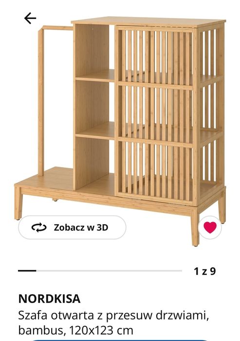 Szafa Ikea, otwarta z przesuwnymi drzwiami