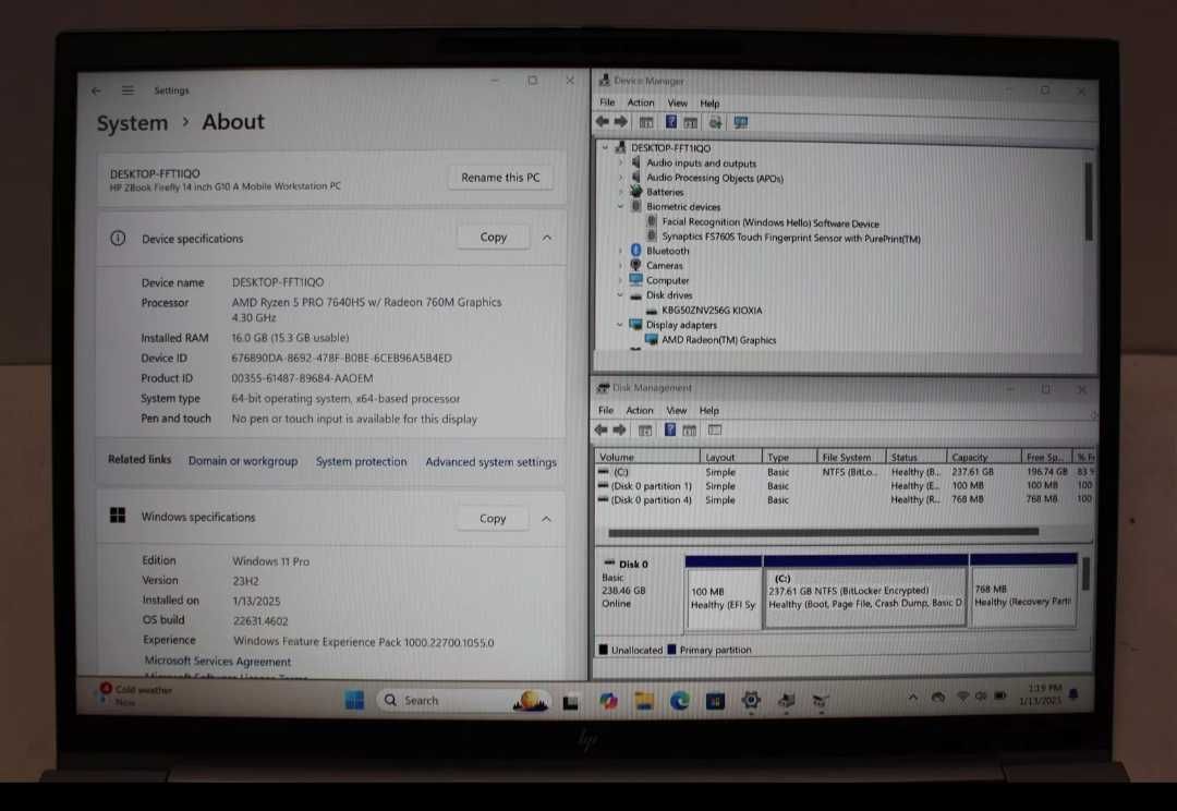 HP Firefly G10A (Ryzen 7640HS)