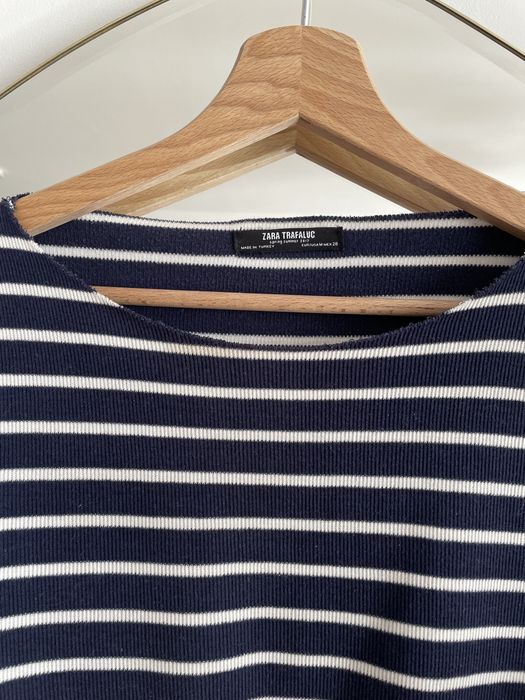 Sweter w paski zara oversize bluzka bluza w paski bawełna