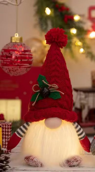 Decoração Natal : Gnome com luz - Novo!
