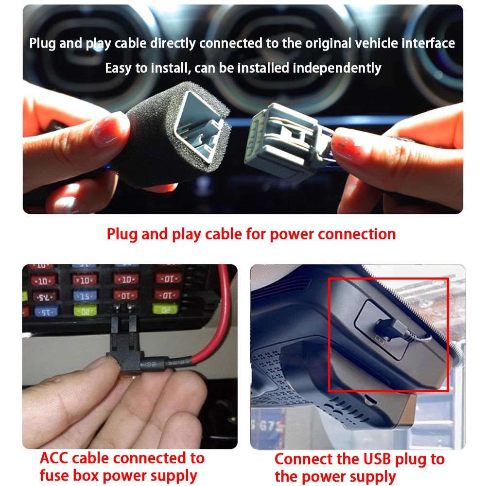 Dash Cam 4K para Peugeot 3008  – Frontal + Traseira, Wi-Fi
