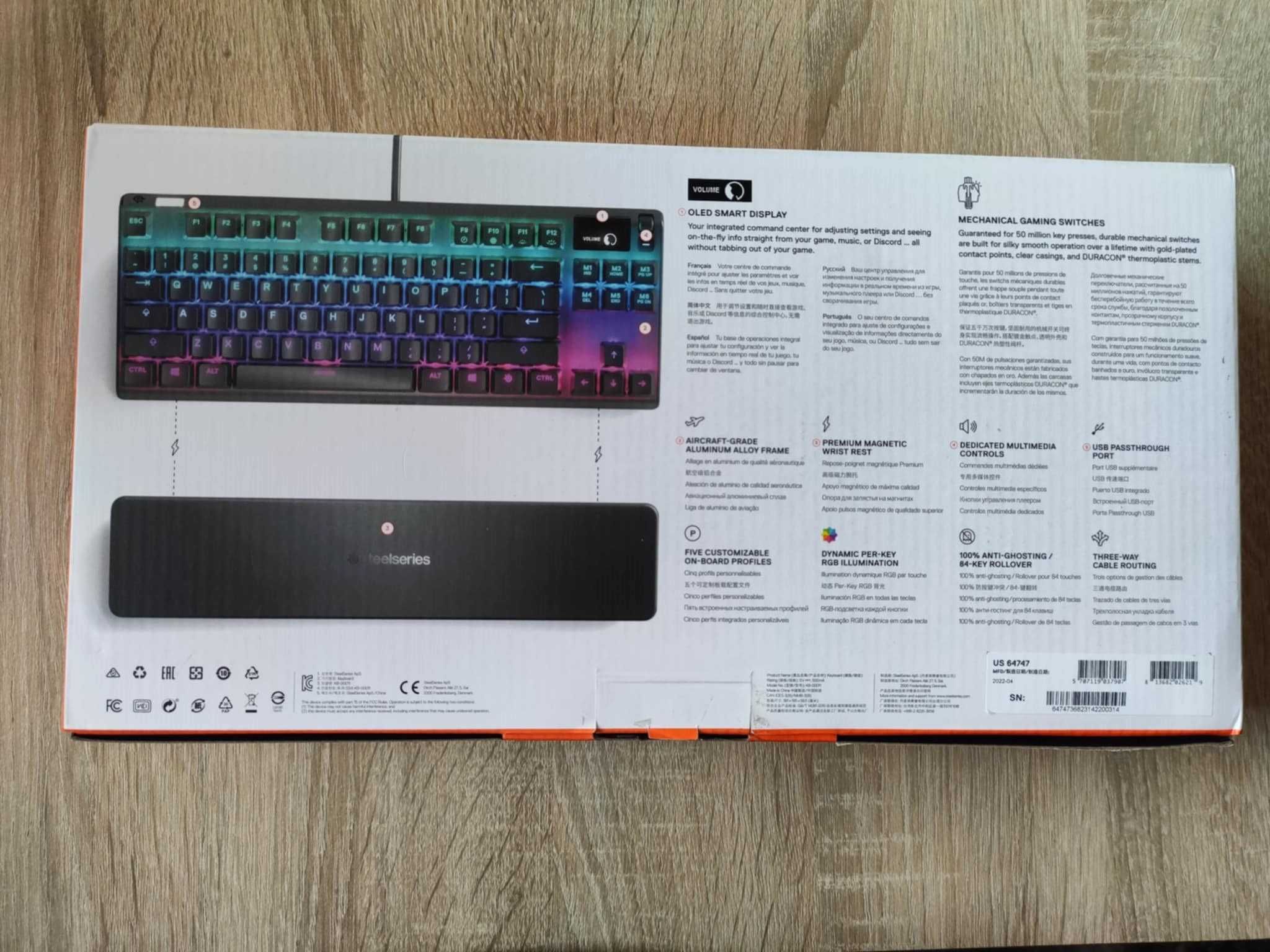 Steelseries Apex 7 TKL QX2 Brown switch + PrismCaps