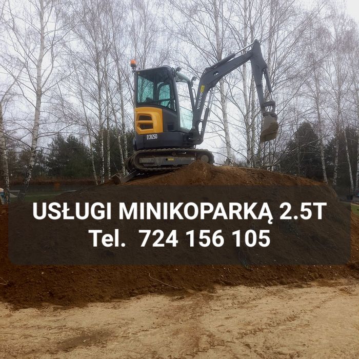USLUGI MINIKOPARKĄ 2.5T roboty ziemne  koparka