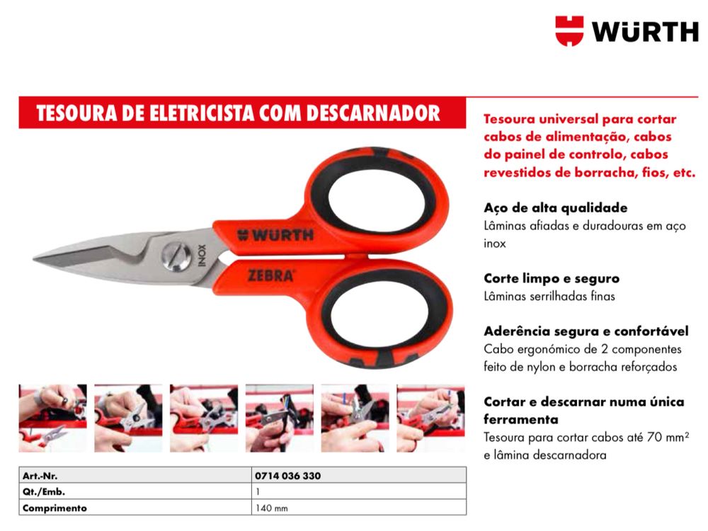 Alicates e tesoura Wurth Zebra