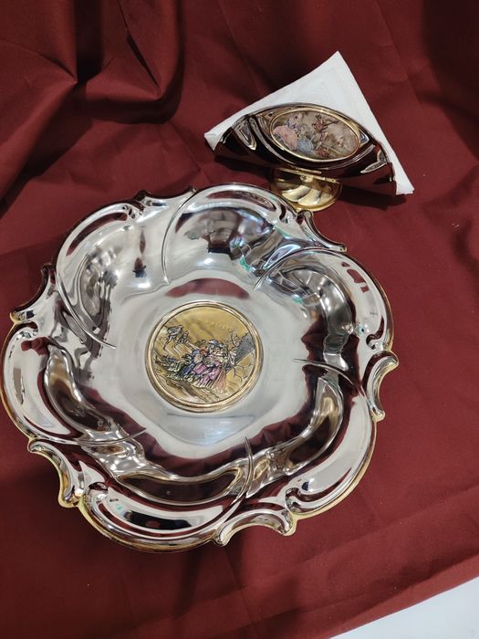 Італія Вінтажна блюдо та серветниця