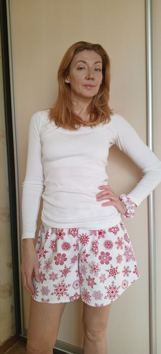 Шорти з фланелі з новорічним принтом