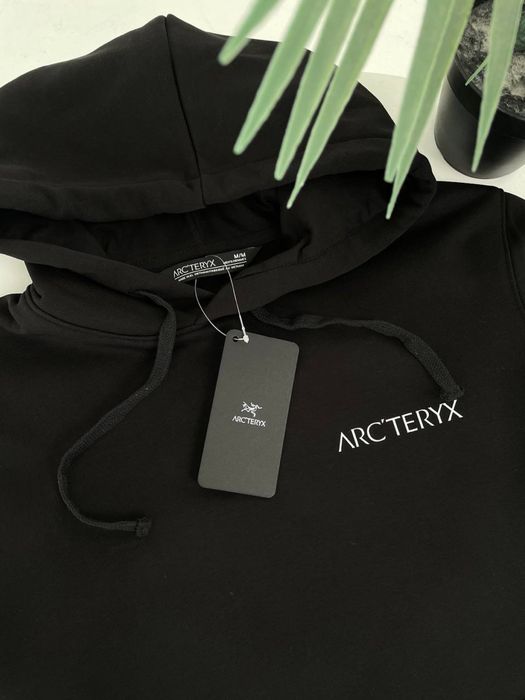 Худі Arc’teryx чорне/ біла кофта арктерікс чоловіча/ чоловіче худі арк