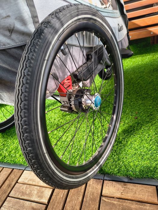 Przyczepka rowerowa Qeridoo Sportrex 1 Mint + 2 uchwyty do roweru