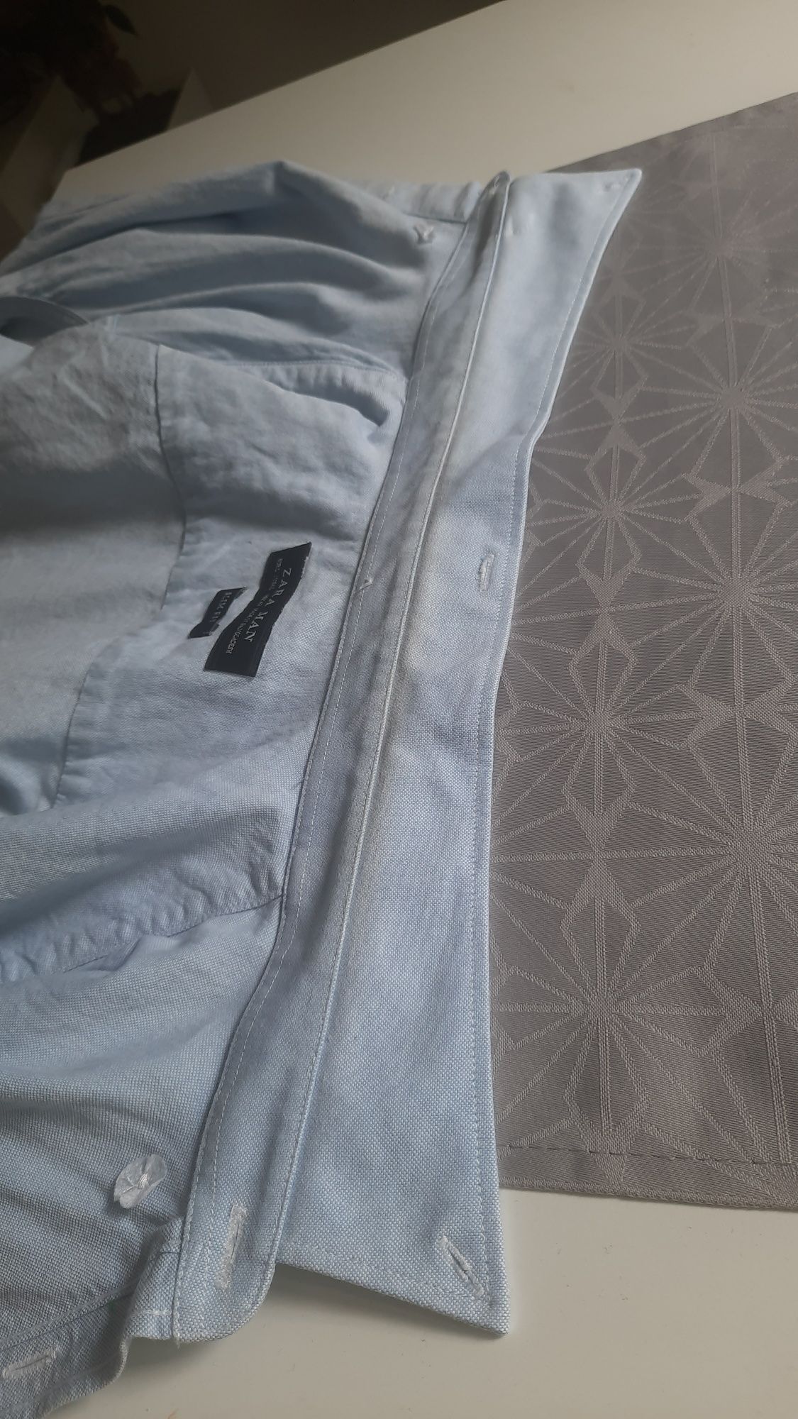Koszula błękitna zara slim fit L