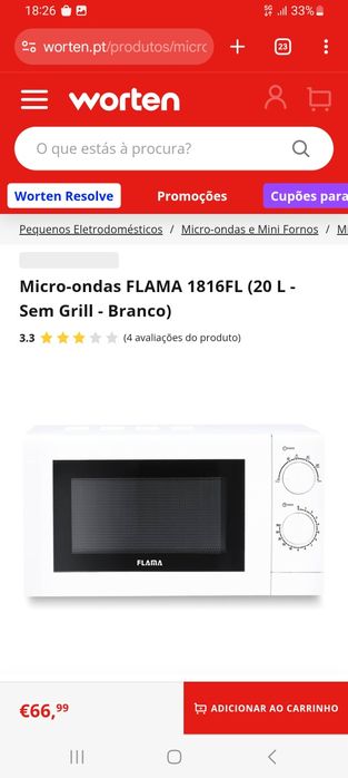 Micro-ondas FLAMA 1816FL