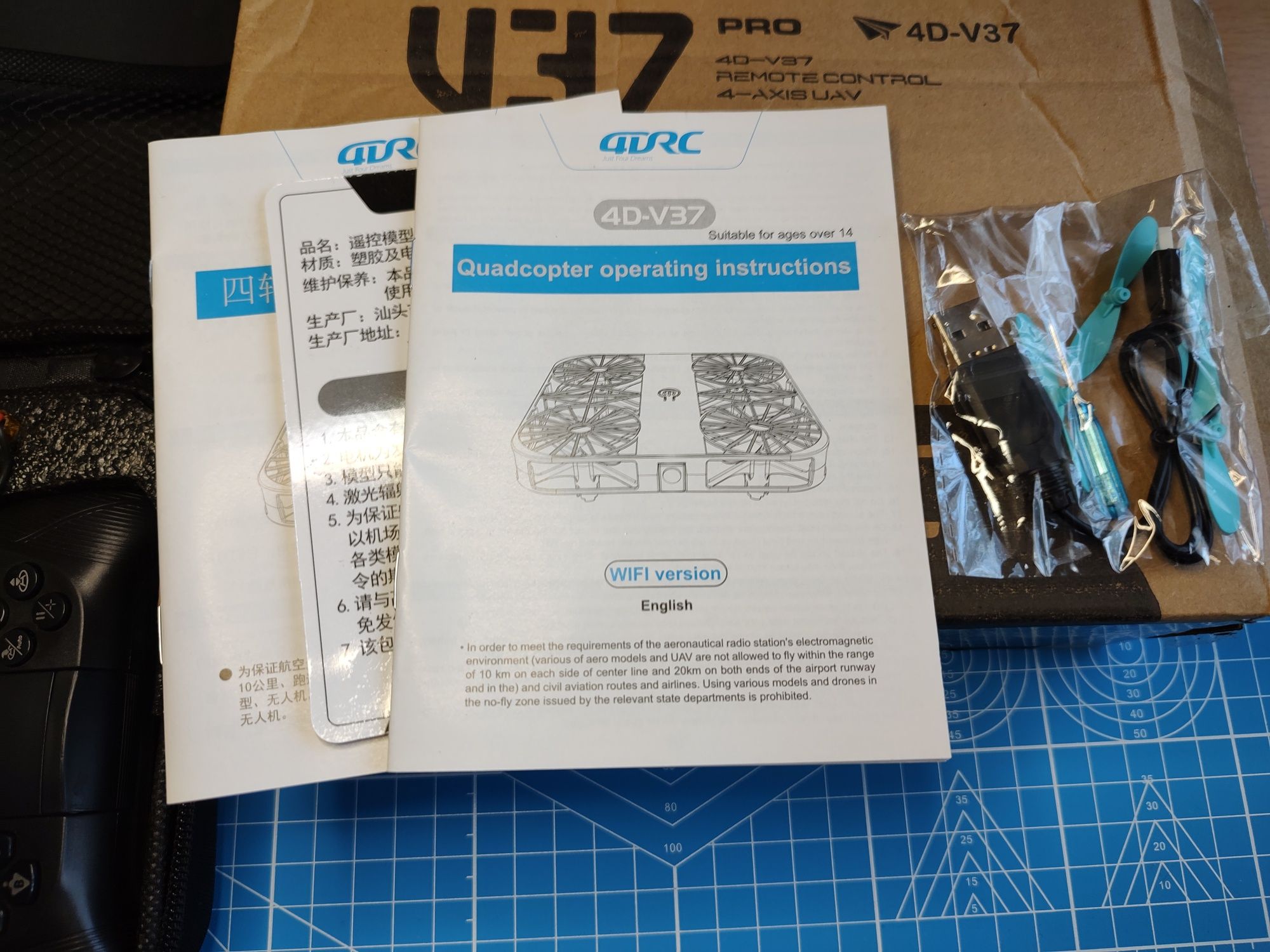 Dron 4DRC 4D-V37 wifi jak nowy komplet box kamera 4K
