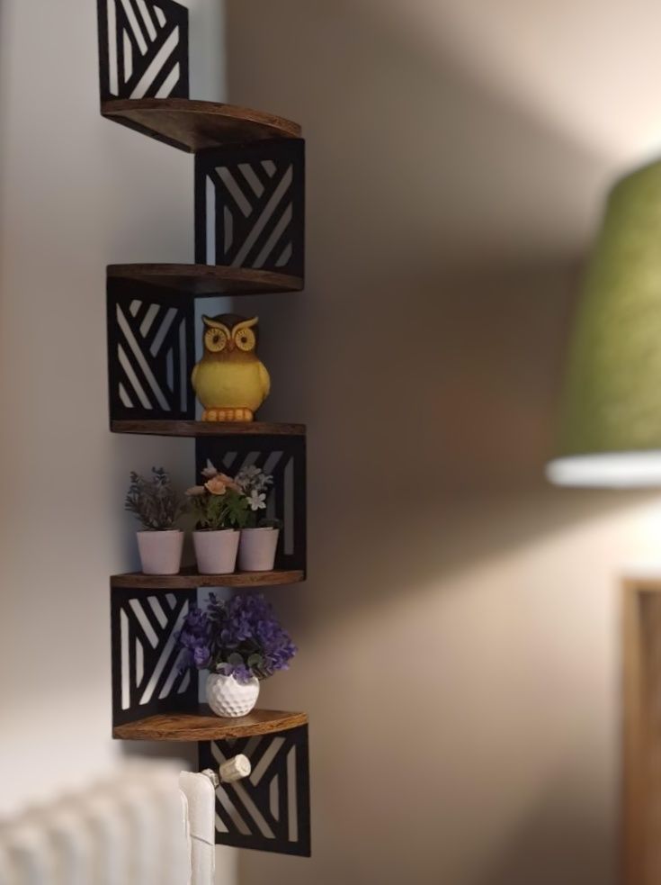 Półka Narożna Na Ścianę Loft 5 Poziomowa oziomów Industrial Minimalist