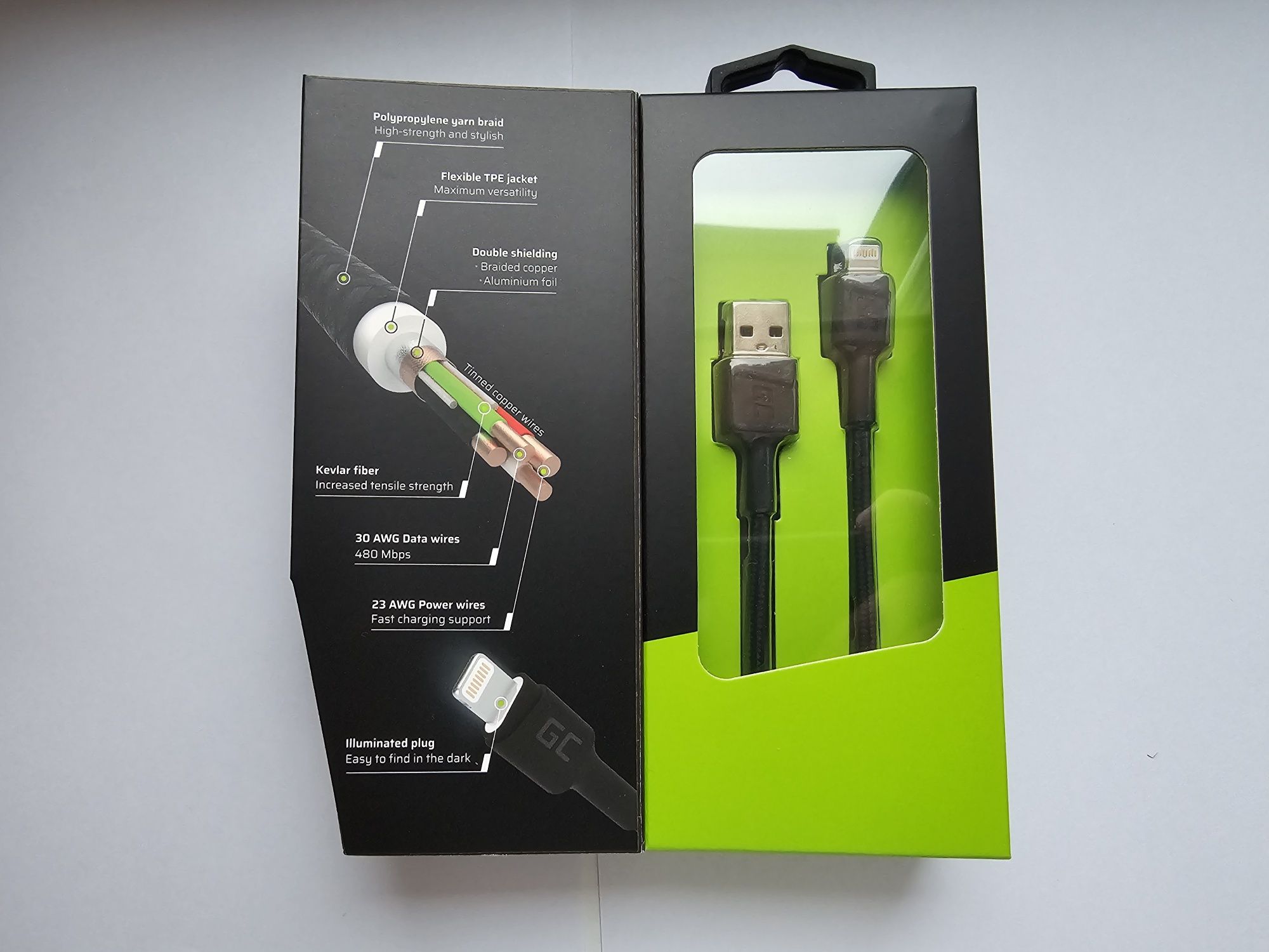 Green Cell kabel ładujący podświetlany do iPhone USB-lightning