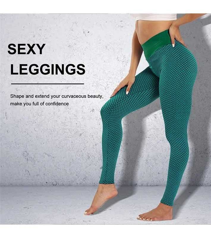 Leggings Desportivas Push-Up, de Cintura Subida