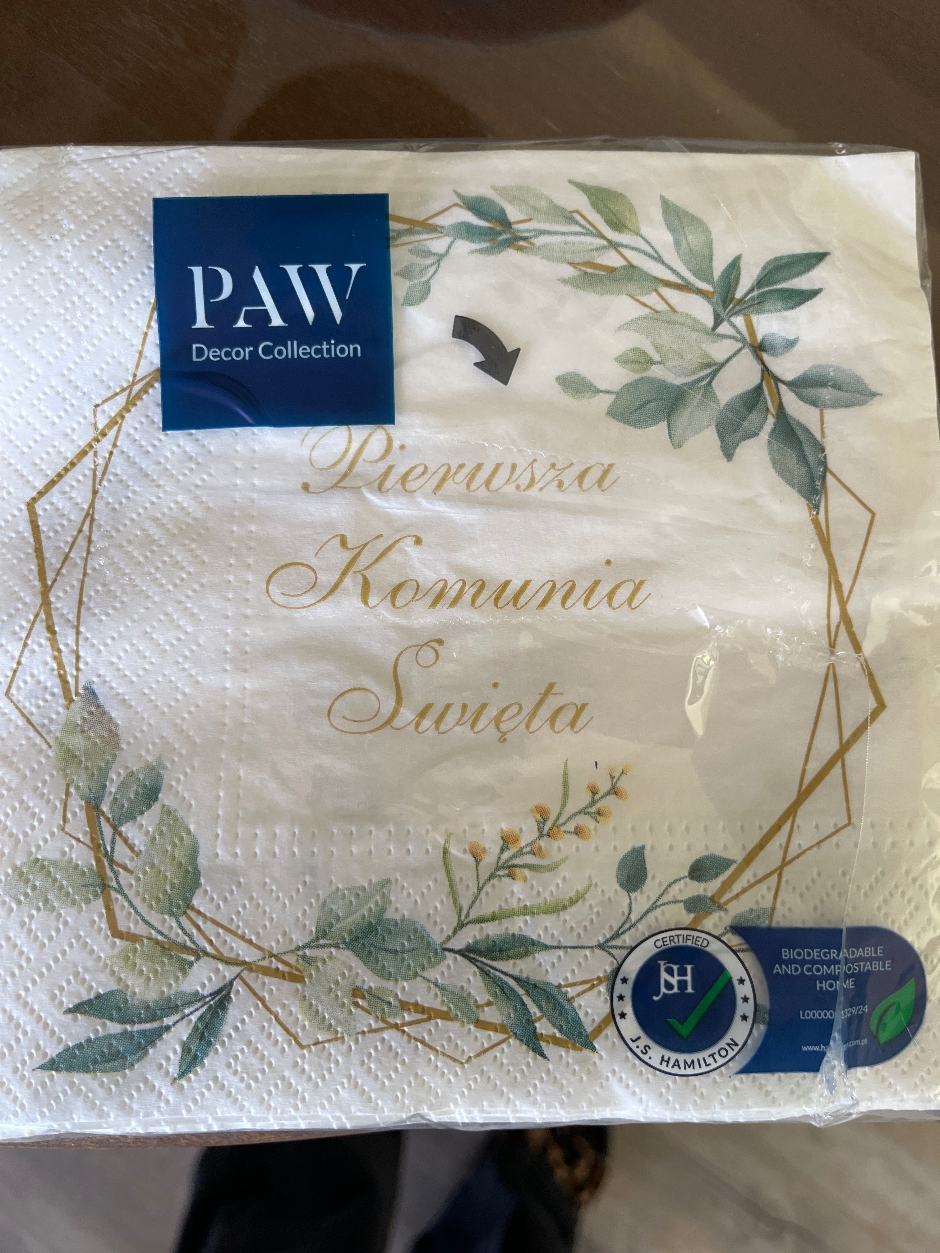 Komunia święta Kornelii napis ścianka toper na tort serwetki