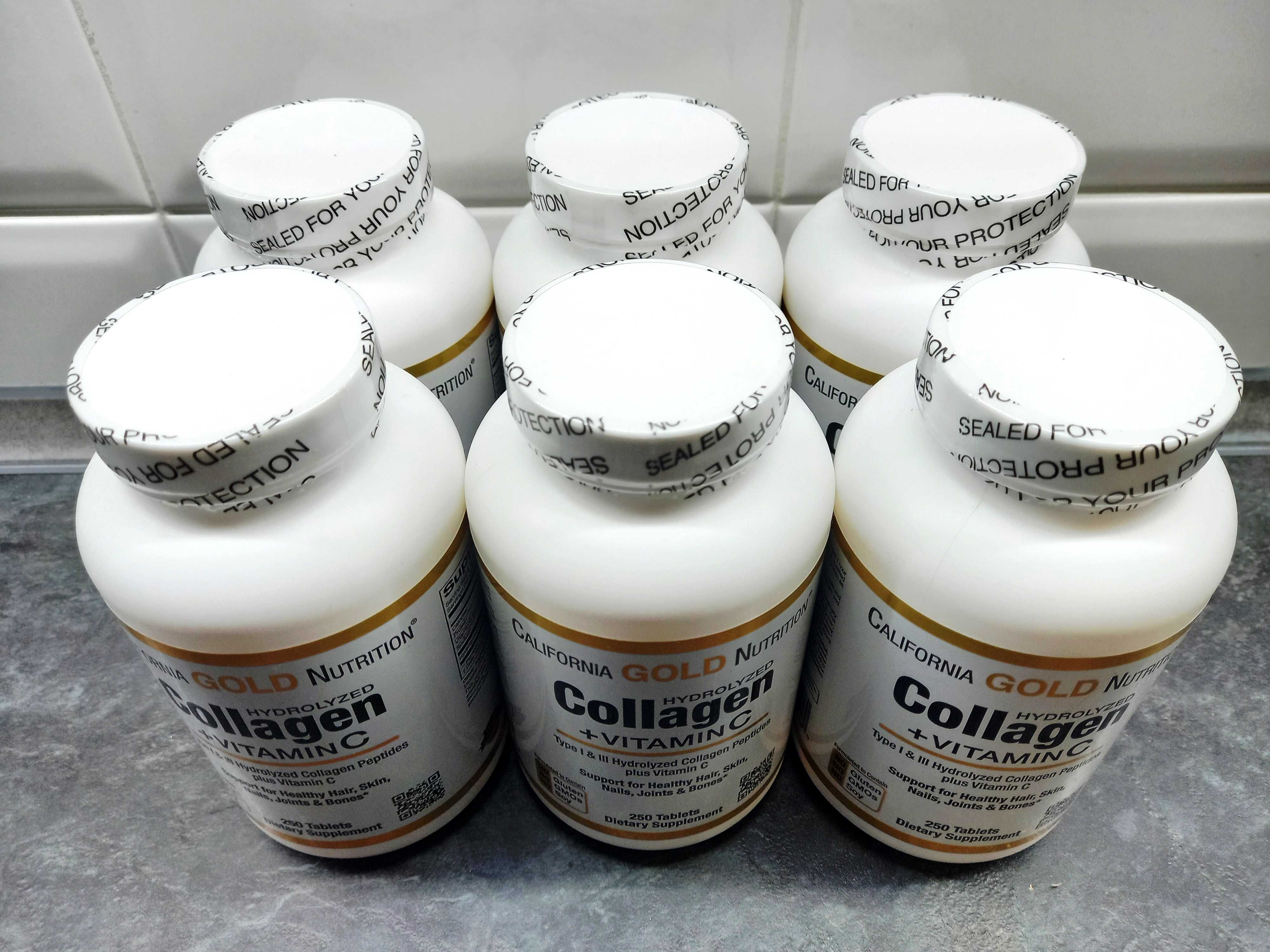 CGN, Hydrolyzed Collagen + Vitamin C (250 таб.), коллаген тип 1 и 3