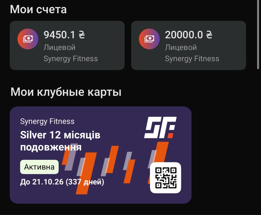 Продам абонемент Synergy Fitnes