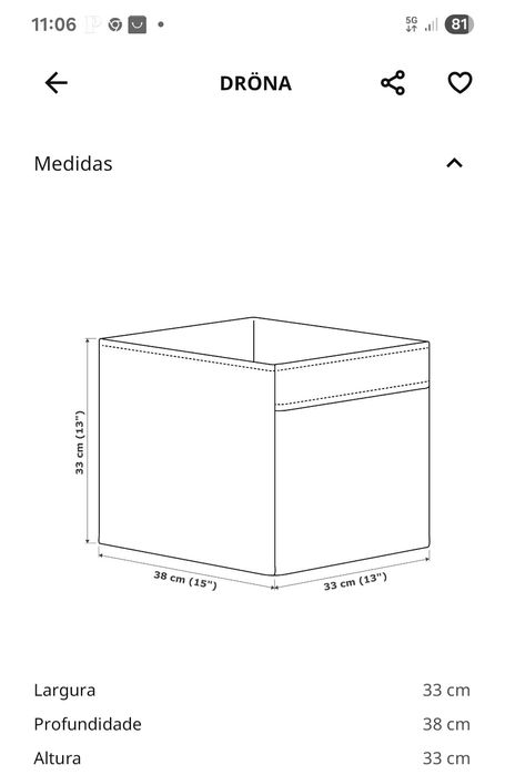 3 Caixas de arrumação Ikea, modelo Drona