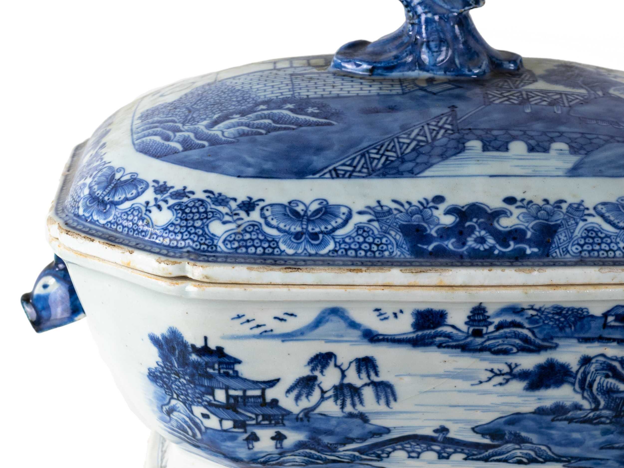 Terrina porcelana chinesa azul Cantão Jiaqing | 1798