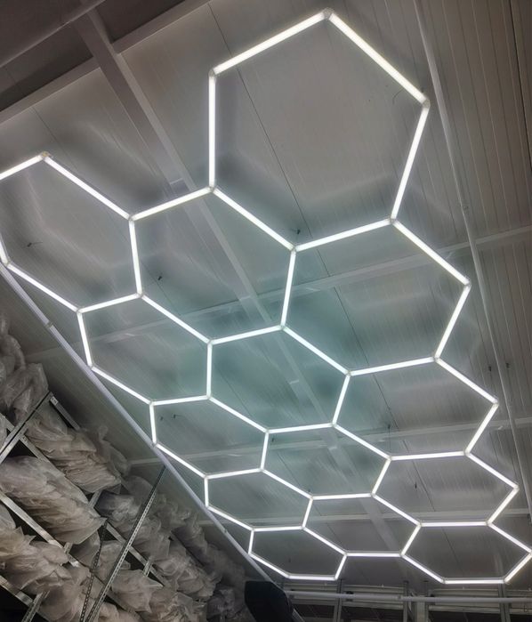 Lampa led hexagon / plaster miodu do garazu, domu, salonu, barbera