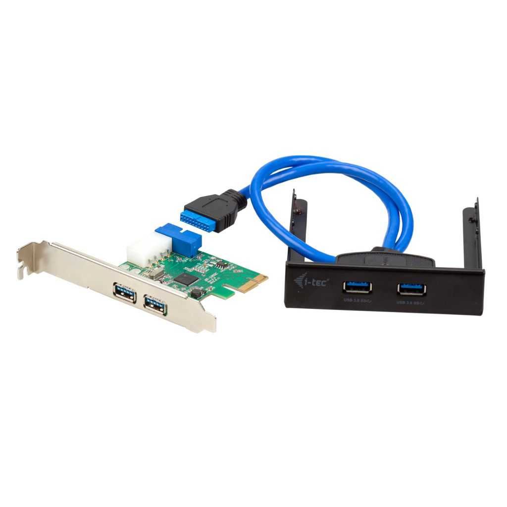 Komplet karta PCIe + panel przedni  I-Tec PCE22U3EXT - 2+2 USB3.0