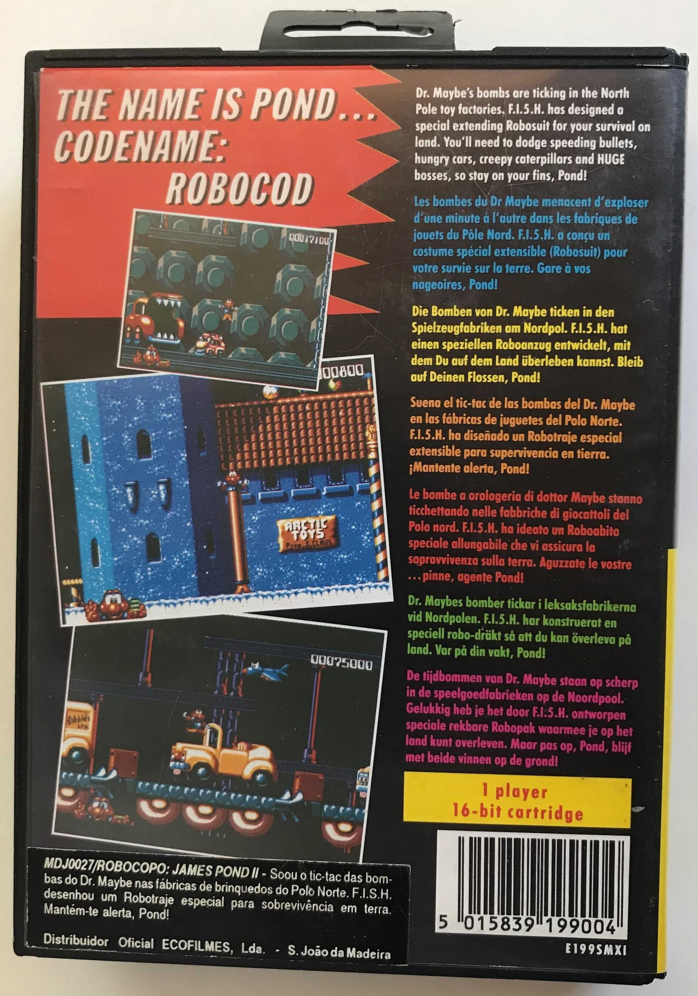 Jogo SEGA Megadrive "James Pond II: Codename Robocod" Original / 1991